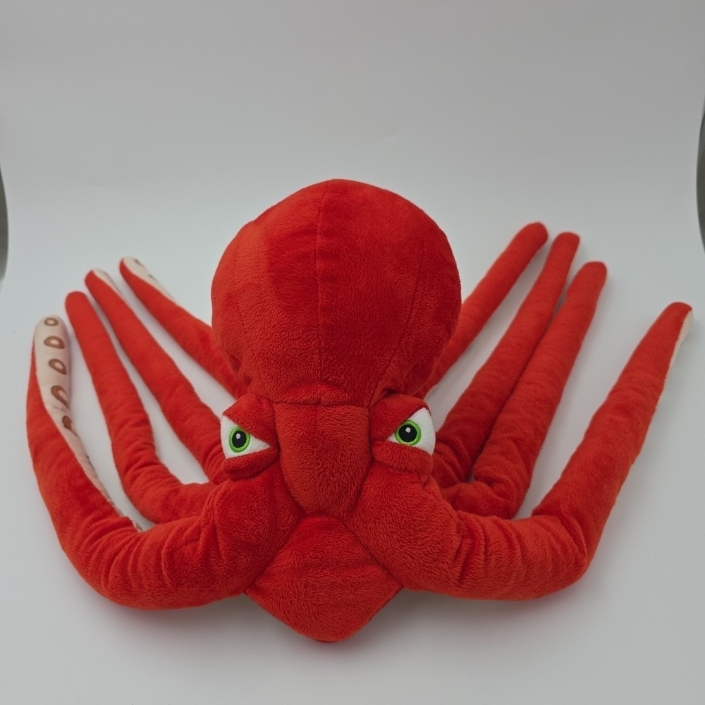 Octopus Plush  Red Realistic Stuffed Animal by Wildlife Artist 2021  25"